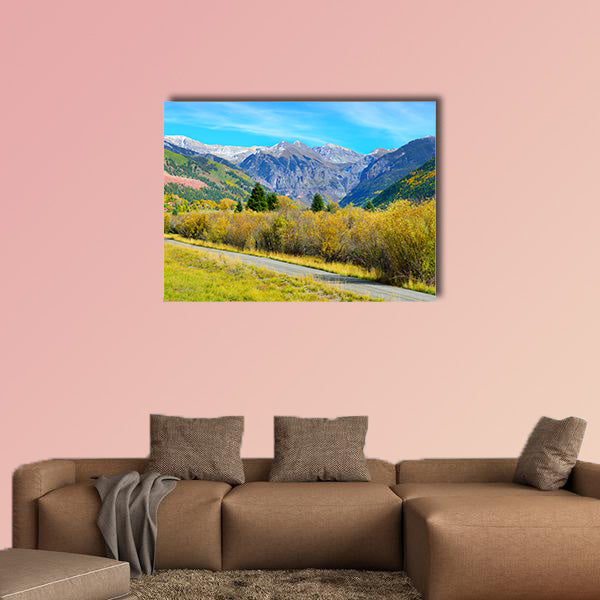 Colorful mountains of Colorado during foliage season multi panel canvas wall art