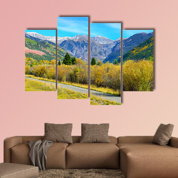 Colorful mountains of Colorado during foliage season multi panel canvas wall art