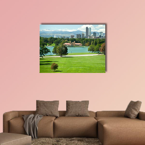 View on Denver skylight in fall multi panel canvas wall art