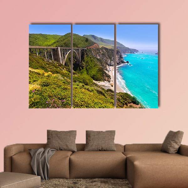 California Bixby Bridge in Big Sur in Monterey County multi panel canvas wall art