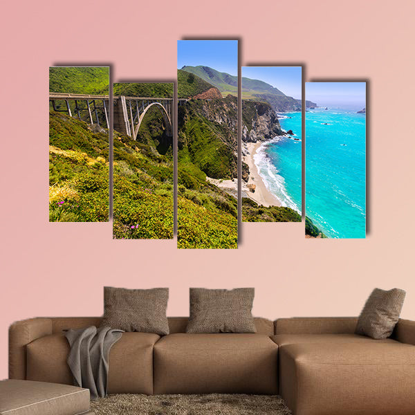 California Bixby Bridge in Big Sur in Monterey County multi panel canvas wall art