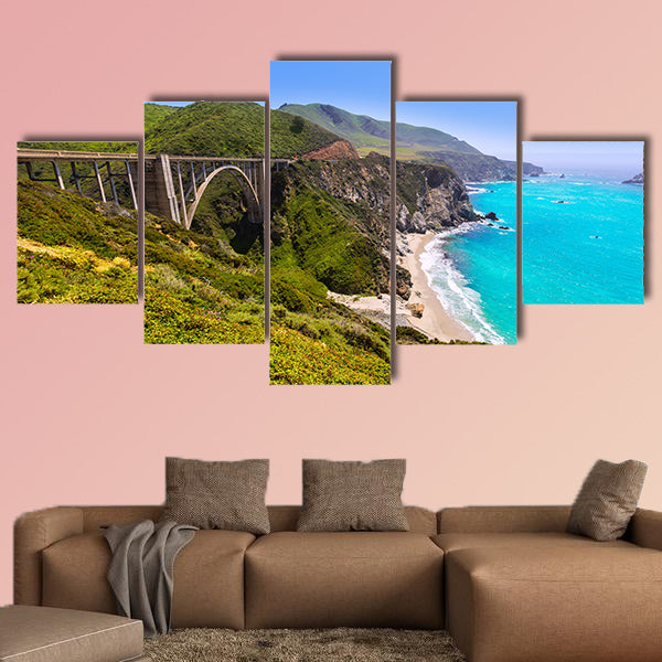 California Bixby Bridge in Big Sur in Monterey County multi panel canvas wall art