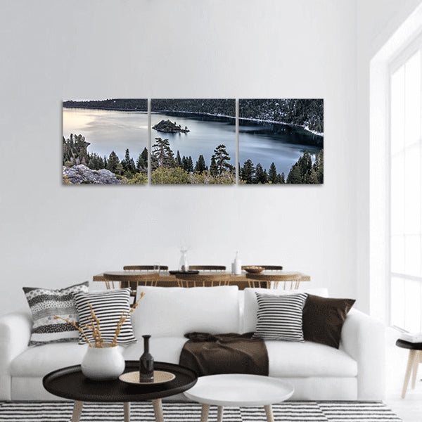 Sunset on Emerald bay, Tahoe lake, USA Panoramic Canvas Wall Art