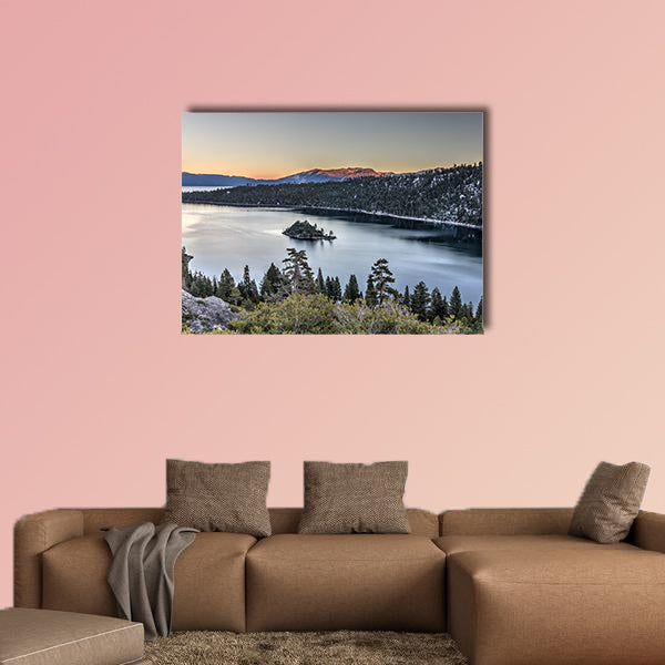 Sunset on Emerald bay, Tahoe Lake, USA Multi panel canvas wall art