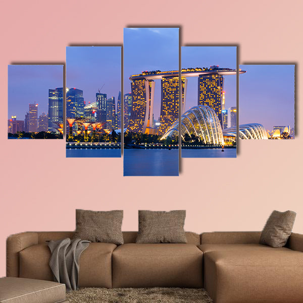 Singapore Skyline multi panel canvas wall art