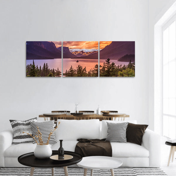 Mary Lake Panoramic Canvas Wall Art