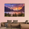 Beautiful sunset at St Mary Lake in Glacier national park wall art