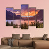 Beautiful sunset at St Mary Lake in Glacier national park wall art