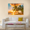 beach on a Caribbean island of Barbados Multi panel canvas wall art