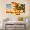 beach on a Caribbean island of Barbados Multi panel canvas wall art