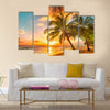 beach on a Caribbean island of Barbados Multi panel canvas wall art