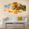 beach on a Caribbean island of Barbados Multi panel canvas wall art