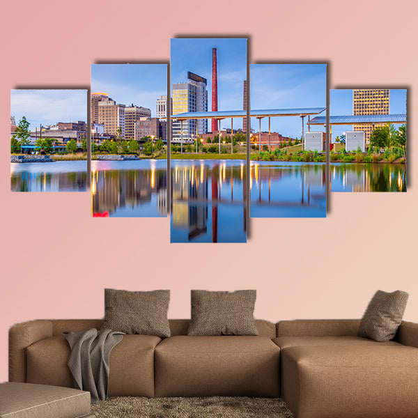 Birmingham, Alabama, USA city skyline multi panel canvas wall art