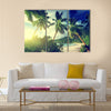 Sunset on the beach Takamaka, Mahe island, Seychelles Multi panel canvas wall art