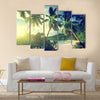 Sunset on the beach Takamaka, Mahe island, Seychelles Multi panel canvas wall art