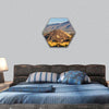 Sun Teotihuacan Mexico hexagonal canvas wall art