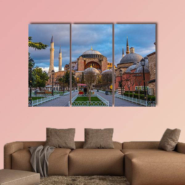 Hagia Sofia church in Istanbul, Constantinople, Turkey multi panel canvas wall art