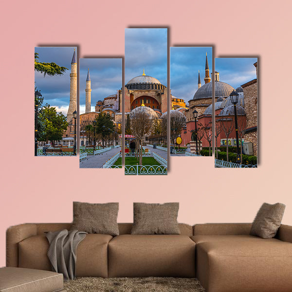 Hagia Sofia church in Istanbul, Constantinople, Turkey multi panel canvas wall art