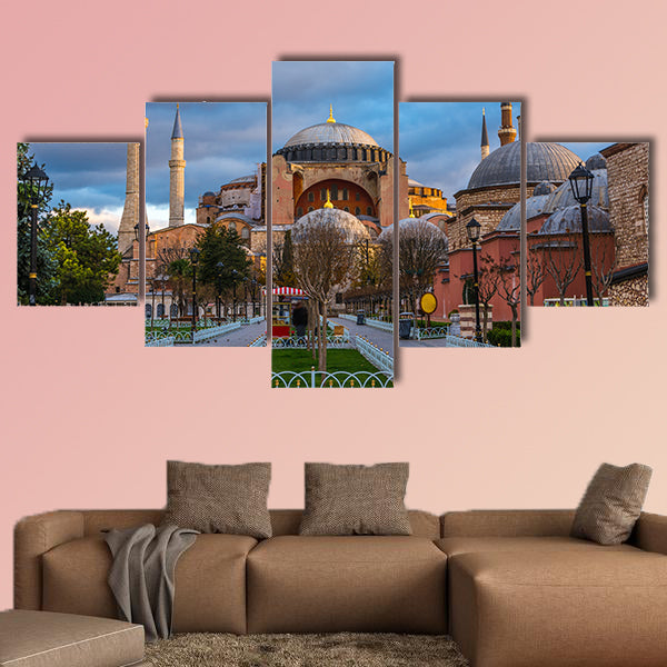 Hagia Sofia church in Istanbul, Constantinople, Turkey multi panel canvas wall art