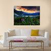 Bulgarian circus lake in Rila mountain, sunset Multi panel canvas wall art