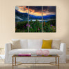 Bulgarian circus lake in Rila mountain, sunset Multi panel canvas wall art