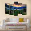 Bulgarian circus lake in Rila mountain, sunset Multi panel canvas wall art