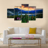 Bulgarian circus lake in Rila mountain, sunset Multi panel canvas wall art