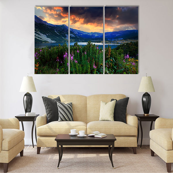 bulgarian circus lake in Rila mountain Multi panel canvas wall art
