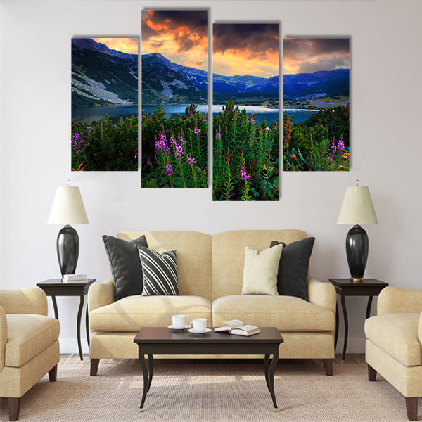 bulgarian circus lake in Rila mountain Multi panel canvas wall art