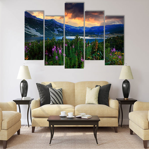 bulgarian circus lake in Rila mountain Multi panel canvas wall art