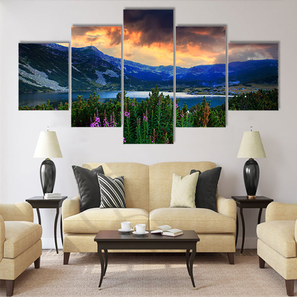 bulgarian circus lake in Rila mountain Multi panel canvas wall art