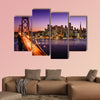 San Francisco skyline and Bay Bridge at sunset, California canvas wall art