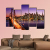 San Francisco skyline and Bay Bridge at sunset, California canvas wall art