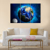 Earth planet and moon Multi Panel Canvas Wall Art