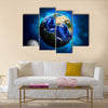 Earth planet and moon Multi Panel Canvas Wall Art