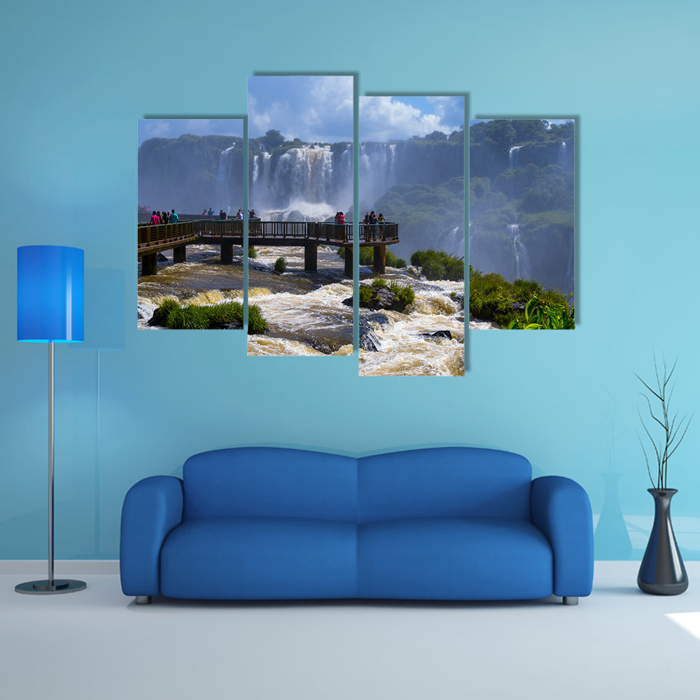 The Iguazu Falls or Iguassu Falls in Brazil Multi Panel Canvas Wall Art
