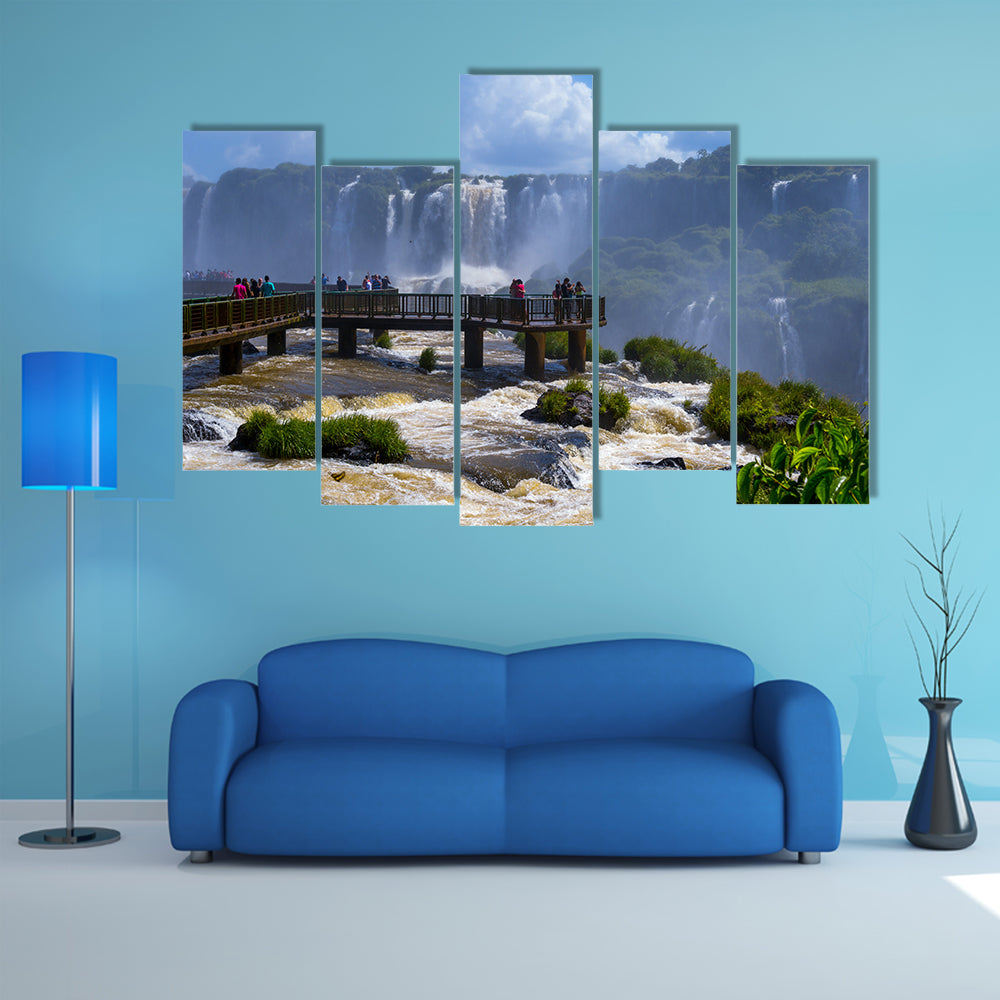 The Iguazu Falls or Iguassu Falls in Brazil Multi Panel Canvas Wall Art