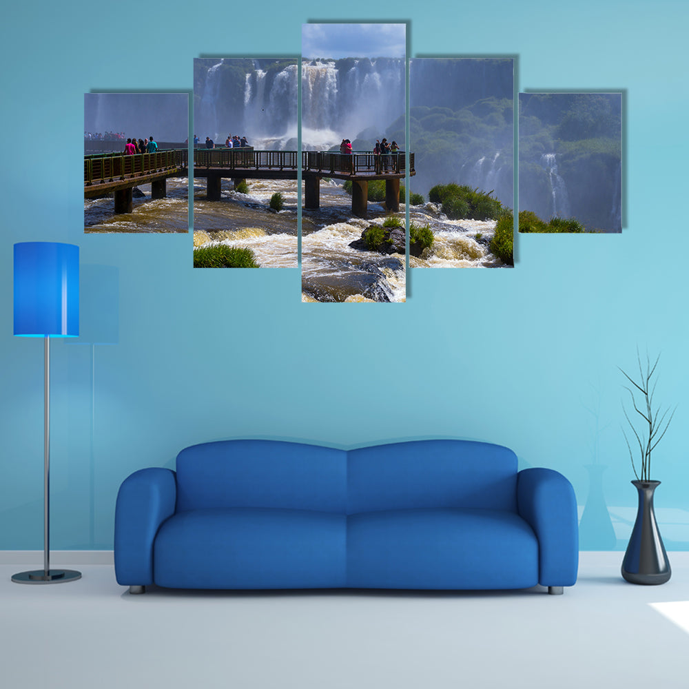 The Iguazu Falls or Iguassu Falls in Brazil Multi Panel Canvas Wall Art