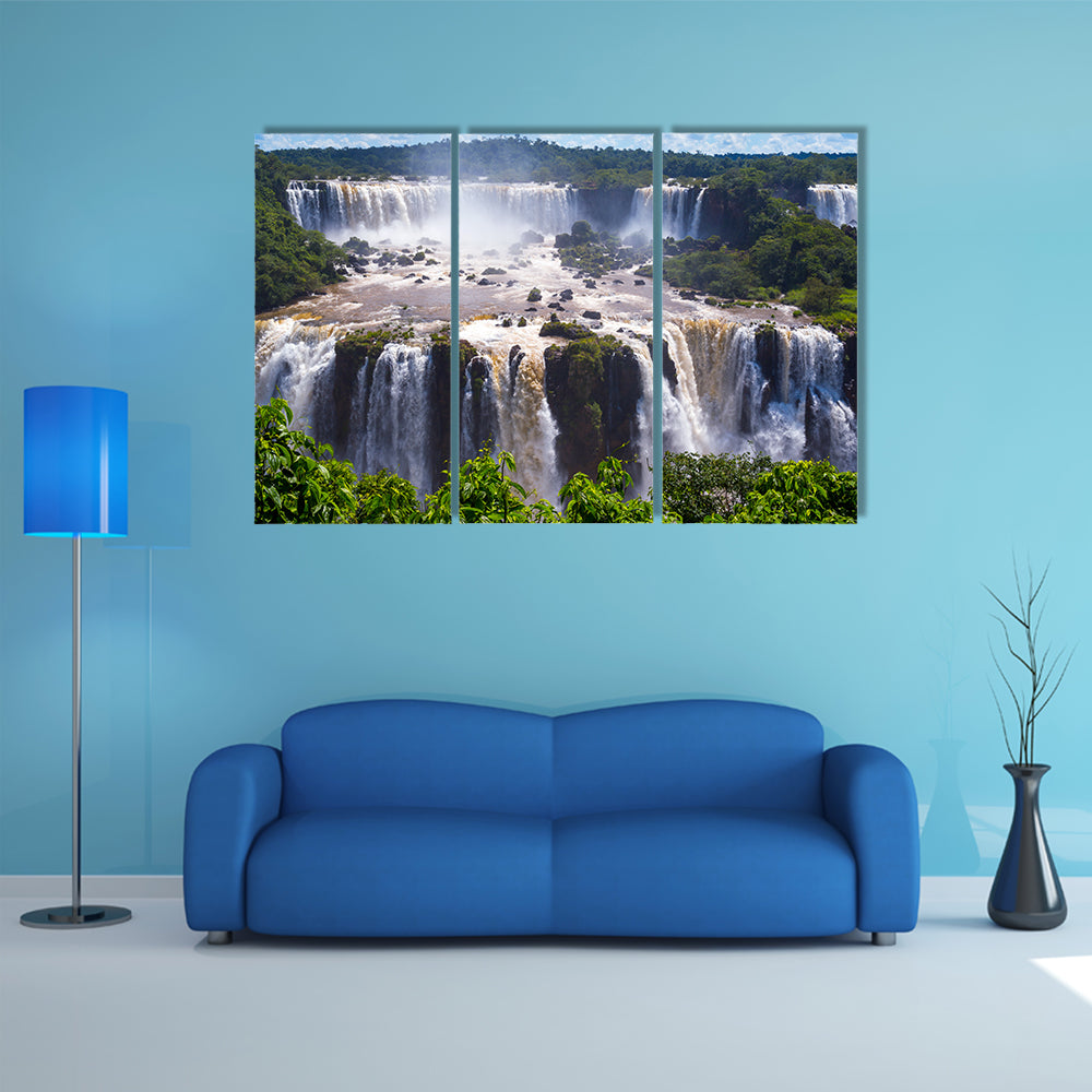 Iguazu Falls or Iguassu Falls in Brazil Multi Panel Canvas Wall Art