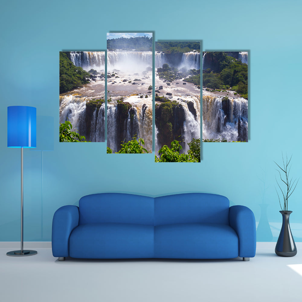 Iguazu Falls or Iguassu Falls in Brazil Multi Panel Canvas Wall Art