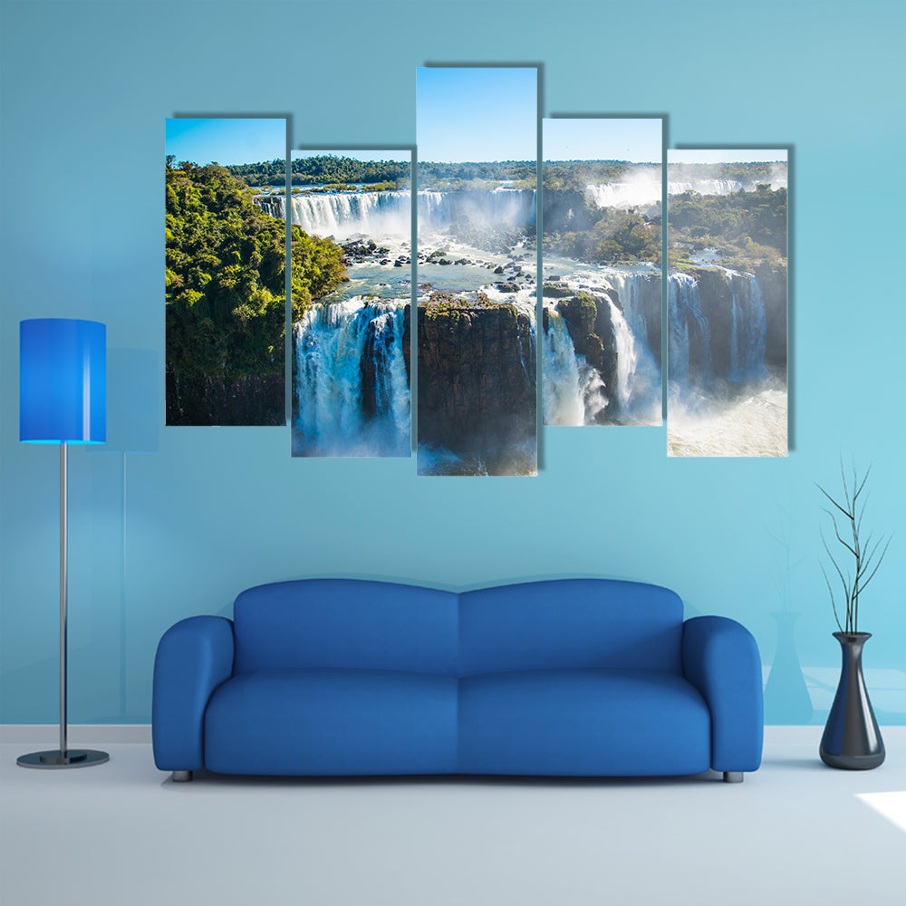 Iguazu Falls or Devils Throat Multi Panel Canvas Wall Art