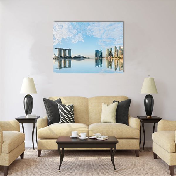 Singapore skyline of business Multi panel canvas wall art