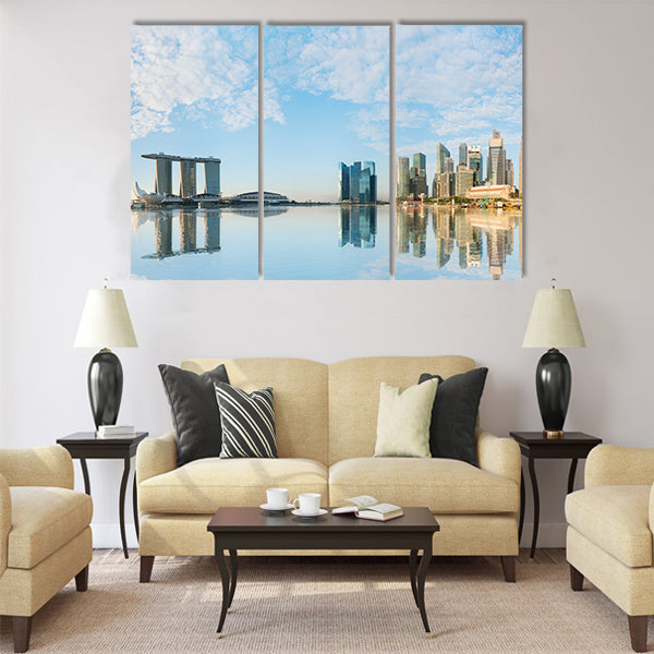 Singapore skyline of business Multi panel canvas wall art