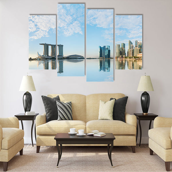 Singapore skyline of business Multi panel canvas wall art