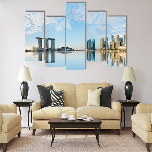 Singapore skyline of business Multi panel canvas wall art