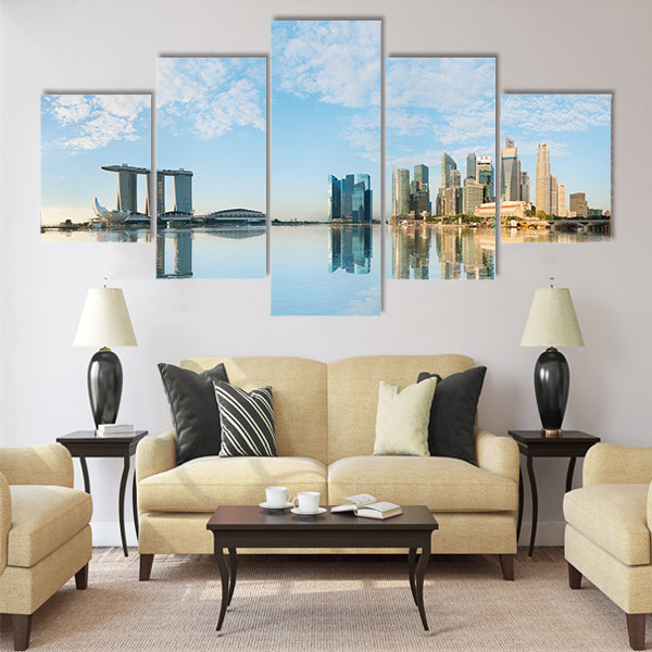 Singapore skyline of business Multi panel canvas wall art