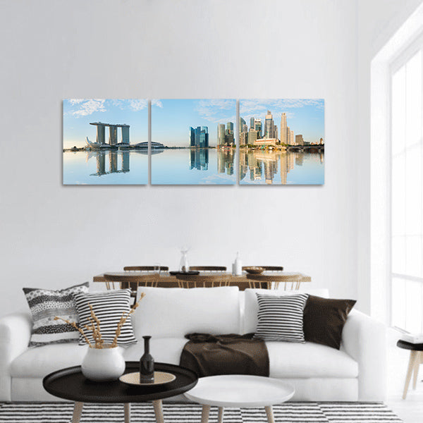 Singapore skyline with skyscrapers ,Marina Bay Sands panoramic canvas wall art