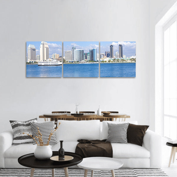 San Diego skyline view from Coronado Island panoramic canvas wall art