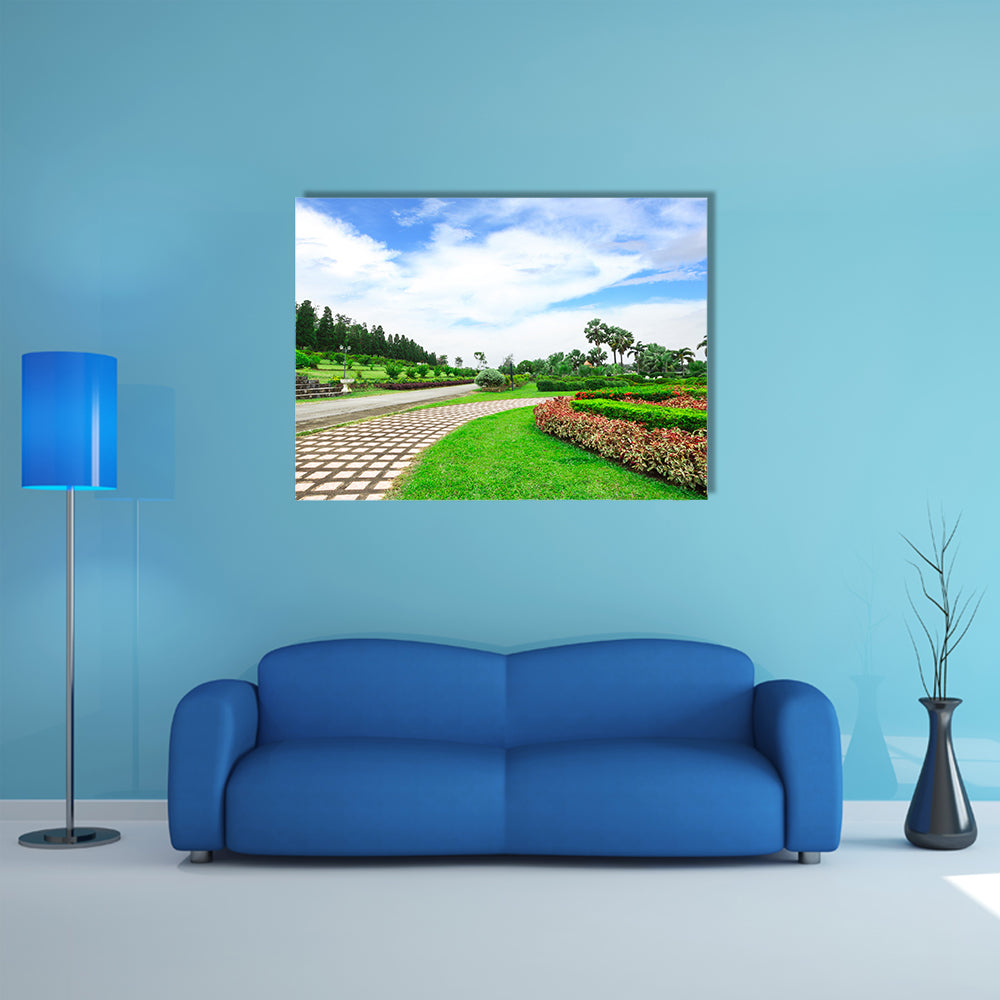 Garden Flowers In Chiang Rai, Thailand Multi Panel Canvas Wall Art