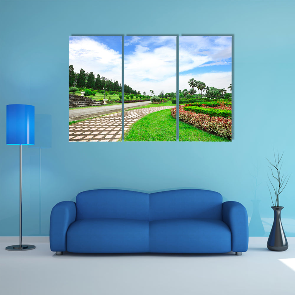 Garden Flowers In Chiang Rai, Thailand Multi Panel Canvas Wall Art